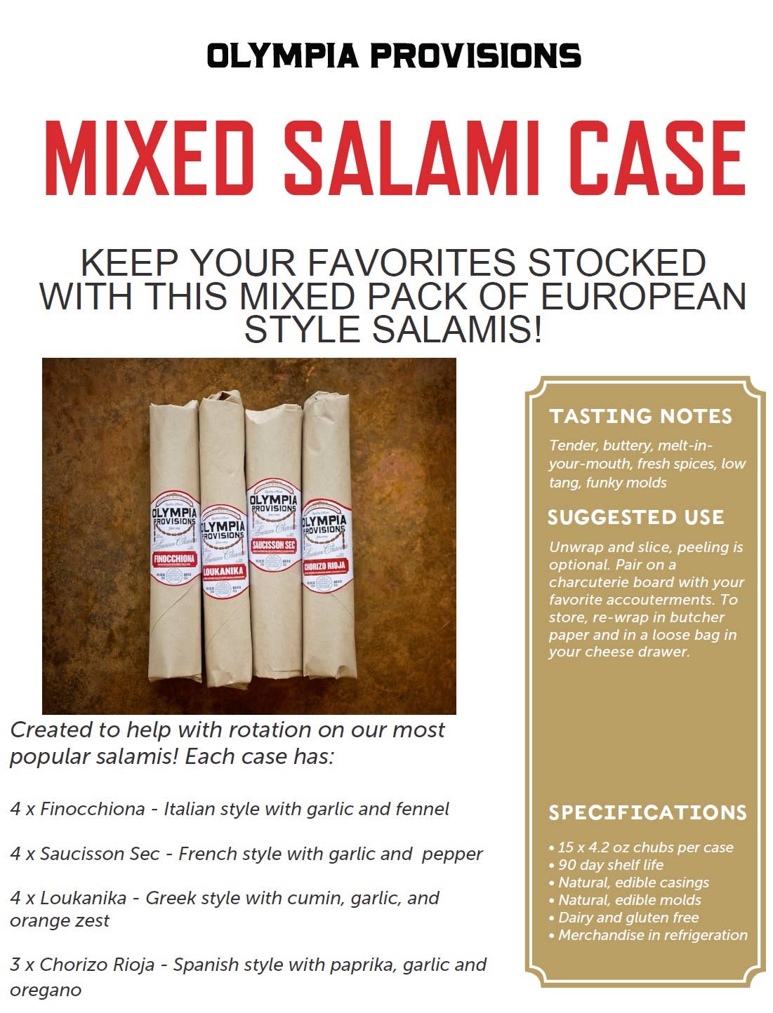 Olympia Provisions - Wholesale Salami - European Salami - Mixed Case2
