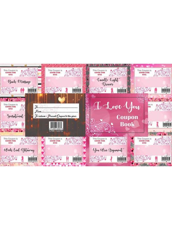 CrafTreat I Love You Coupon Book 7.5cm X11cm for wholesale by CrafTreat