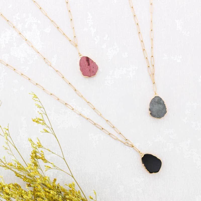 Sonata - Wholesale Snap Jewelry - Steel Stone Necklace3