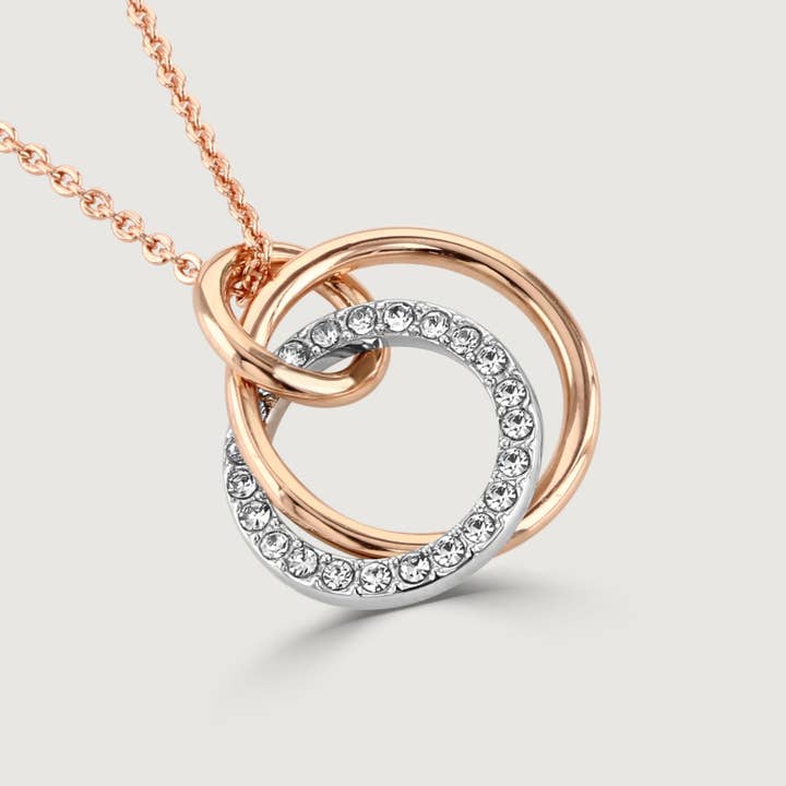 Crystal and Polished Two Tone Pendant for wholesale by Buckley London