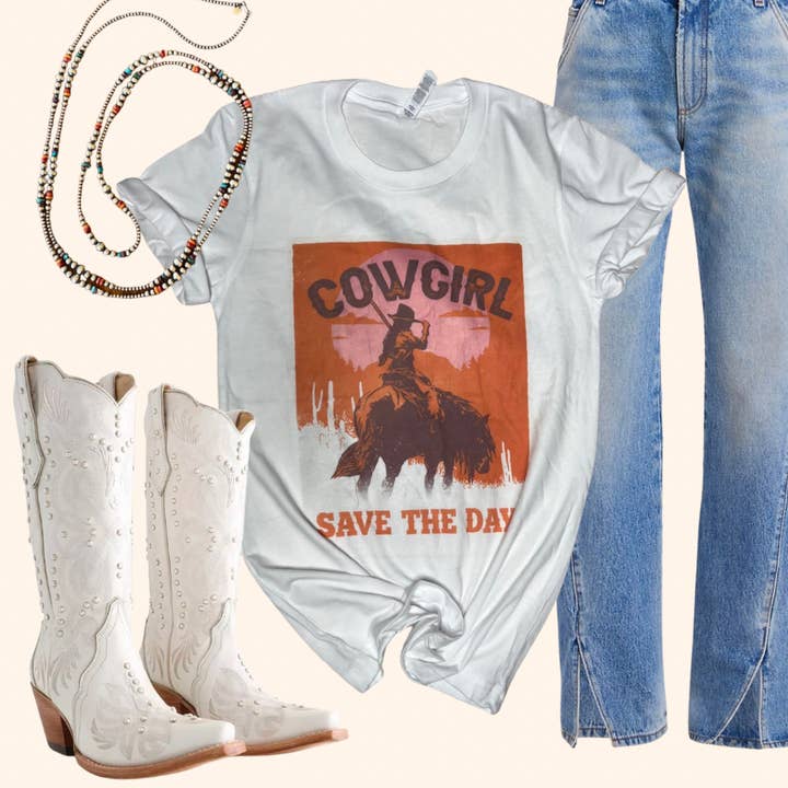 Save the day Cowgirl Graphic T-shirt ( Vintage Feel ) Band Tee for wholesale by SQB