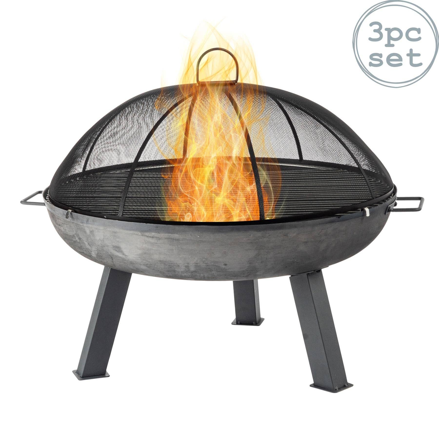 Rinkit Ltd – wholesale Fire pit – Harbour Housewares 3pc Round Firepit, Grill and Dome Set0