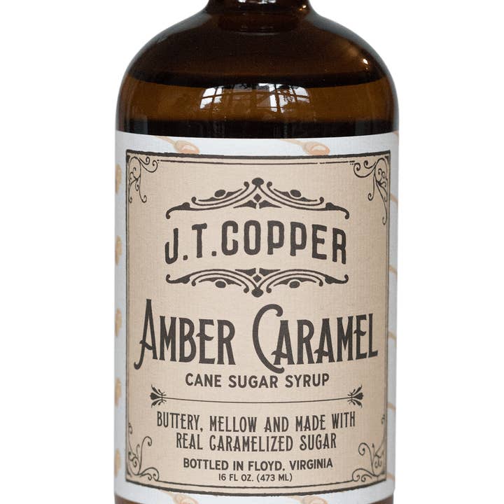 Amber Caramel Syrup – Organic, Vegan, Gluten-Free – 16 fl oz for wholesale by Red Rooster Coffee Roaster