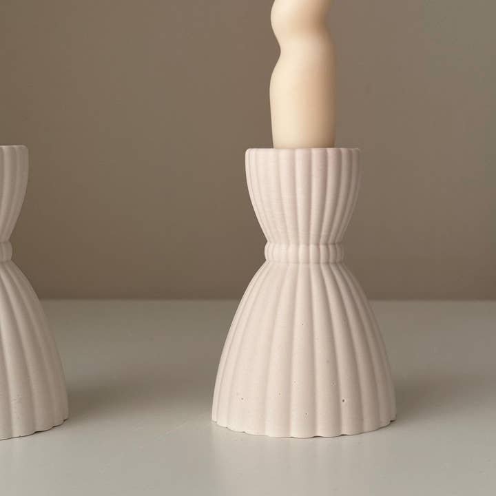 Estelle Studio - Wholesale Candle Holder - Wedding Dress Candlestick Holder: Jesmonite Table Decor1