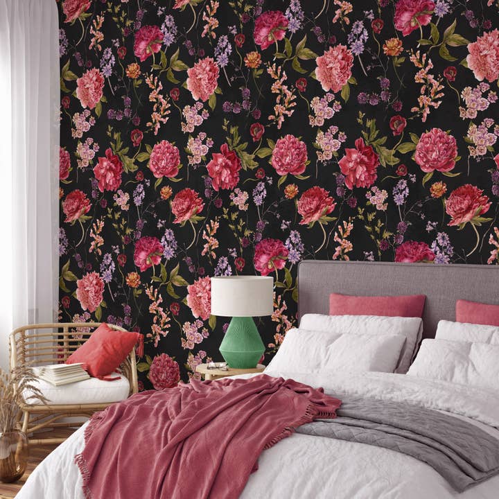 Wallpapers4Beginners - Wholesale Wallpaper - Carta da parati con fiori rossi4