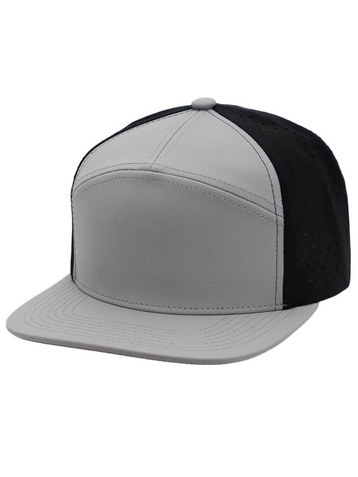 Two Tone 7 Panel Digital Punch Perforated Snapback for wholesale by Cap Zone