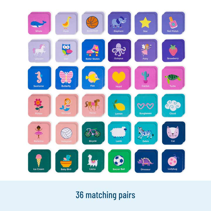 Wildkin - Wholesale Brain Game - Kids - Memory Matching Game 72 pc - Girls - 36 pairs3