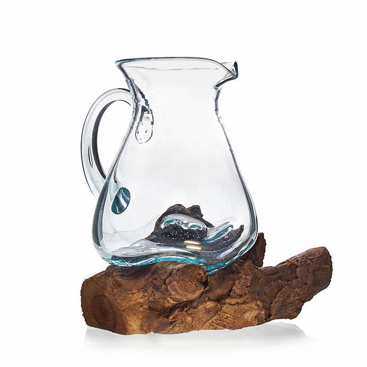 AWGifts Europe - Wholesale Decorative Plate/Dish/Bowl - MGW-08 - Molten Glass on Wood - Water Jug1
