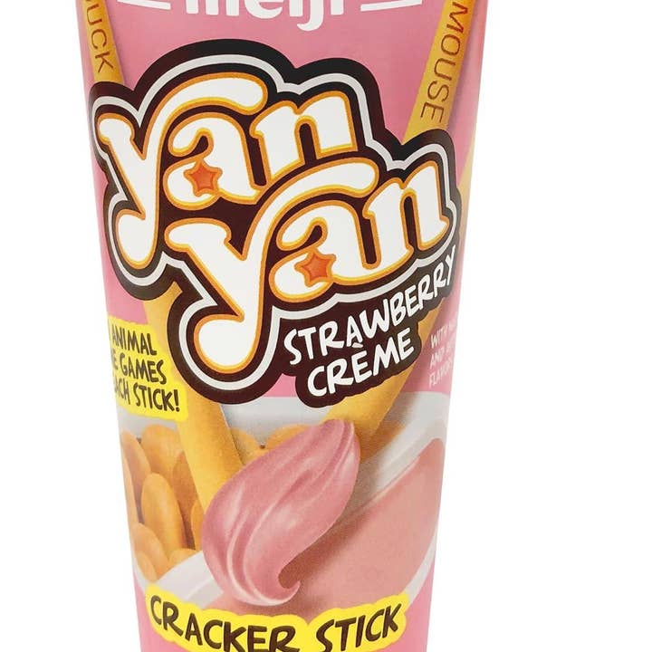 Long Island Candy Factory - Wholesale Chocolate Covered Sweets - Meiji Yan Yan Dipping Sticks Strawberry Crème 10 Count 2 Ounce Display Tray