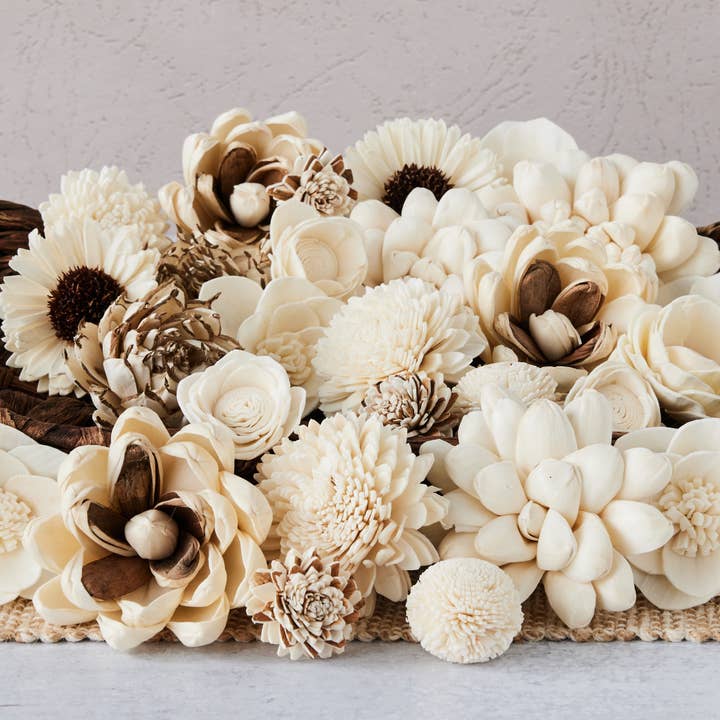 Wildflower Sola Wood Flower Assortment - Set of 50 for wholesale by Oh You're Lovely