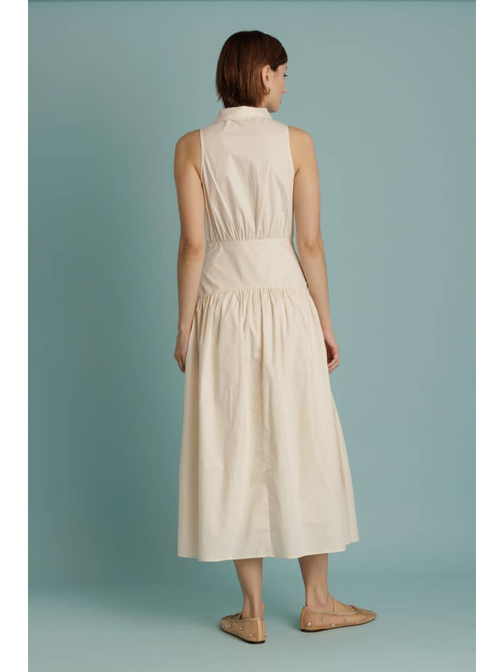 Aureum - Wholesale Dress - Women's - AD2344 - CURVED YOKE MIDI SHIRT DRESS6