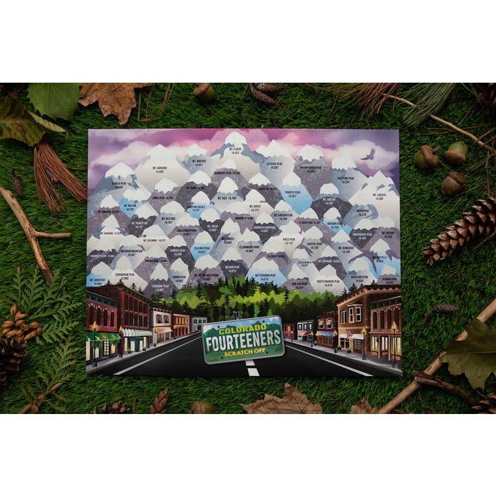 Défi de randonnée Colorado 14ers Scratch Off pour la vente par peakquest