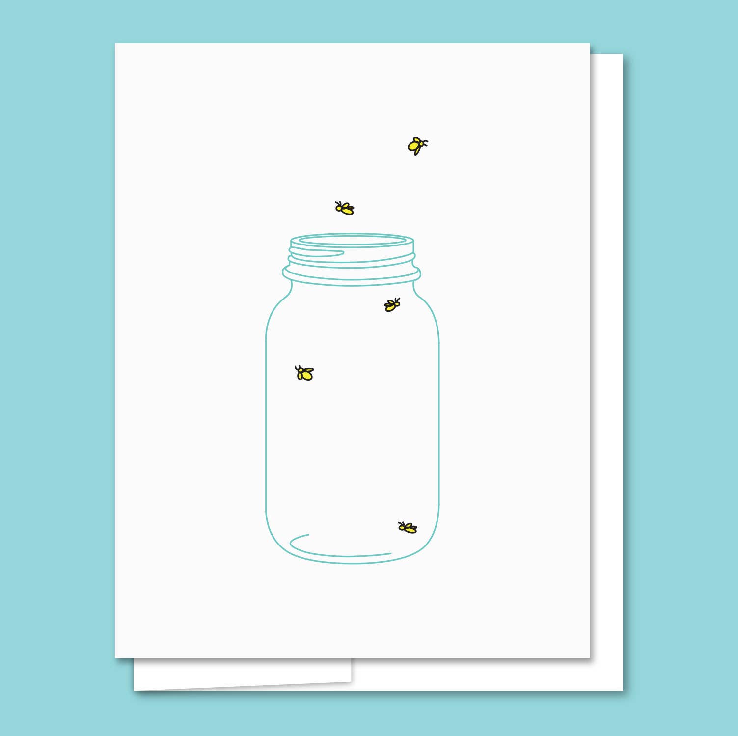 Quick Brown Fox Letterpress - Vendita all'ingrosso Biglietti di auguri generici - Fireflies - Biglietto letterpress per tutti i giorni1