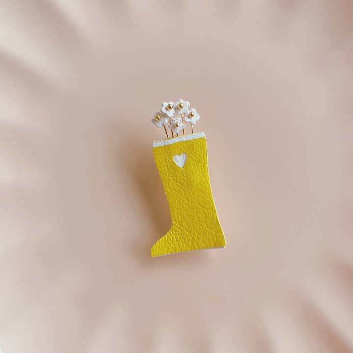 du vent dans mes valises - Wholesale Brooch - Rain boot brooch, the flower boot