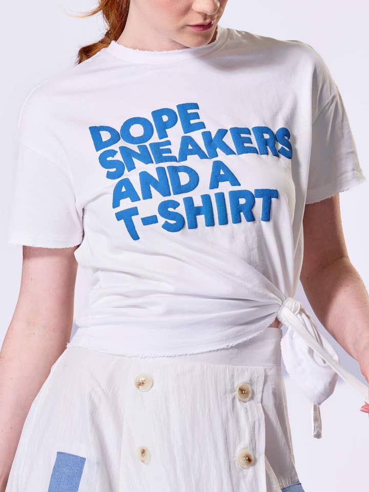 The Fifth Week - Vendita all'ingrosso Maglietta serigrafata - Donna - Sneakers bianche 'Dope... ' T-shirt0