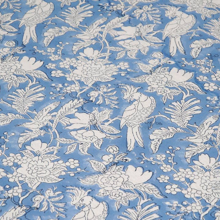 Cotton Print Club – Engroshandel Stofbolt – Blå safir 100% bomuldsstof Indisk bloktrykt stof