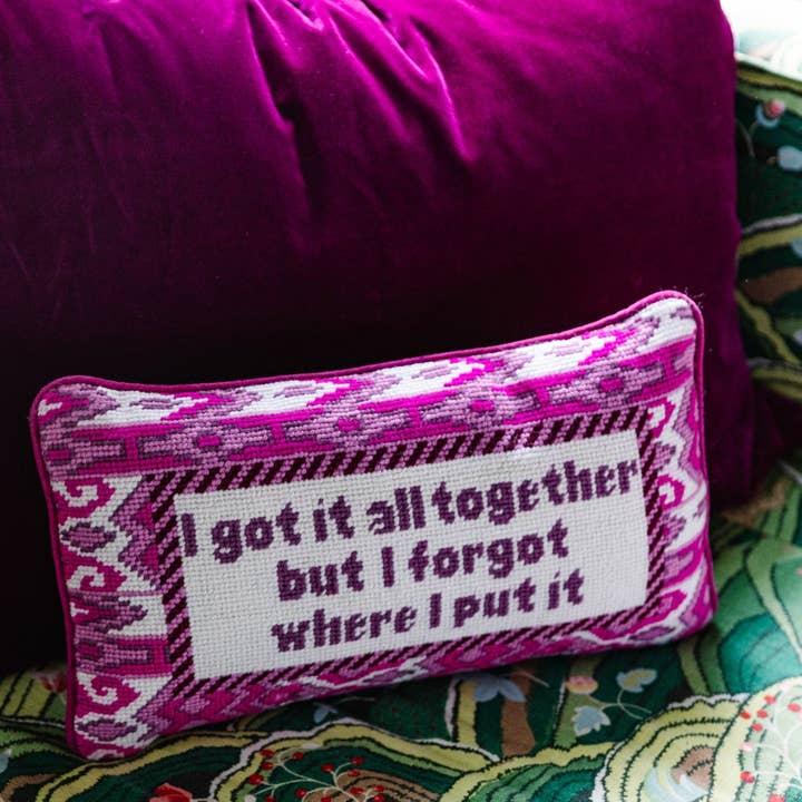 Furbish Studio - Wholesale Throw/Decorative Pillow - Got It All Together Needlepoint Pillow