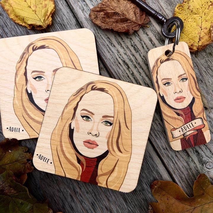 Wotmalike – wholesale Coasters – Adele Character Wooden Coaster - RWC1 (Six Pack)2