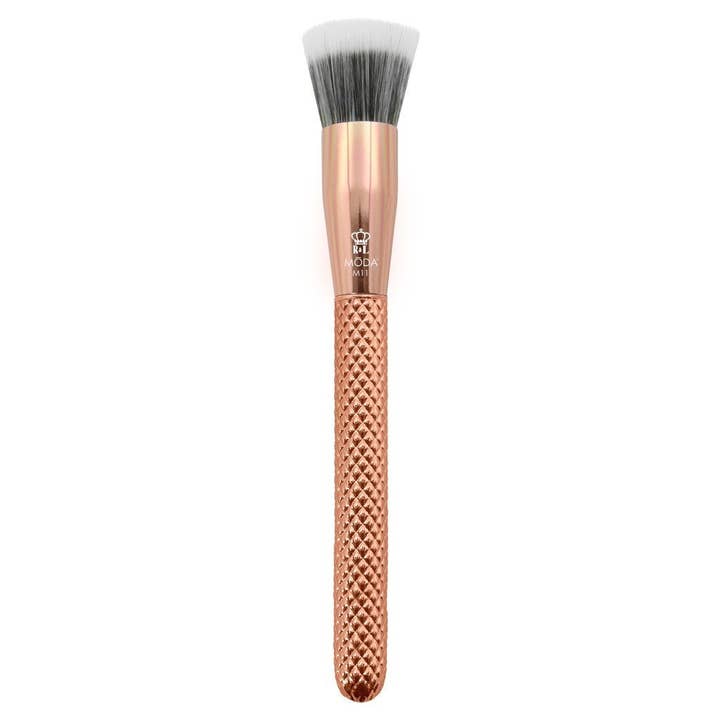MŌDA® Metallics Stippler Makeup Brush for wholesale by Royal Brush Mfg. Inc.