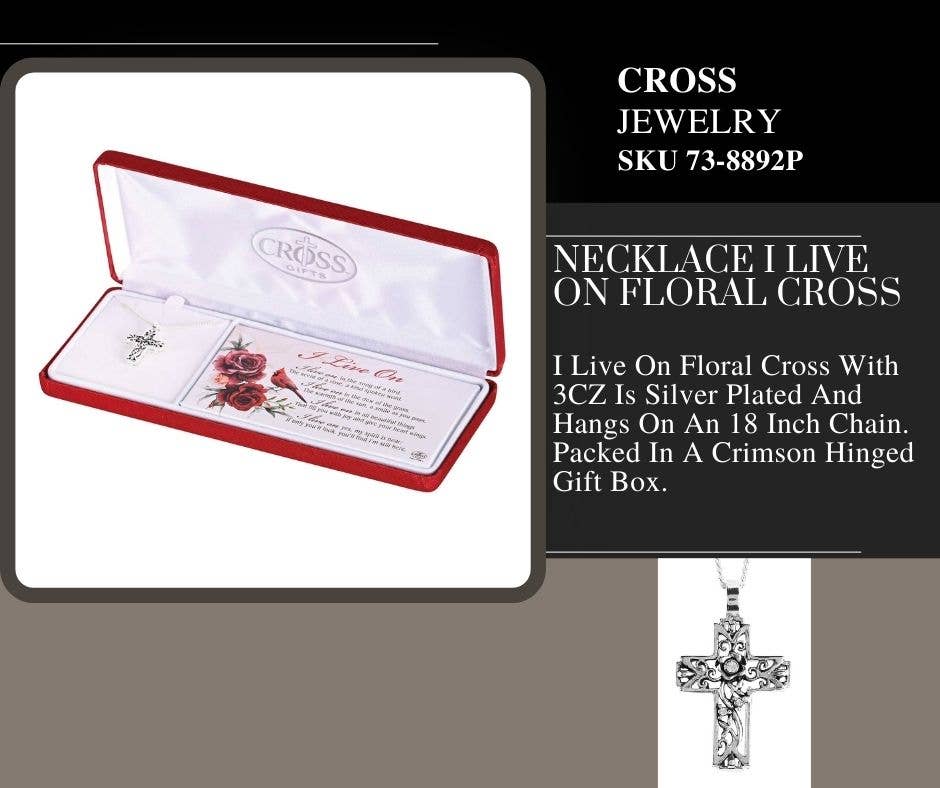 Dicksons – Engroshandel Halskæde med vedhæng – Halskæde I Live On Floral Cross2