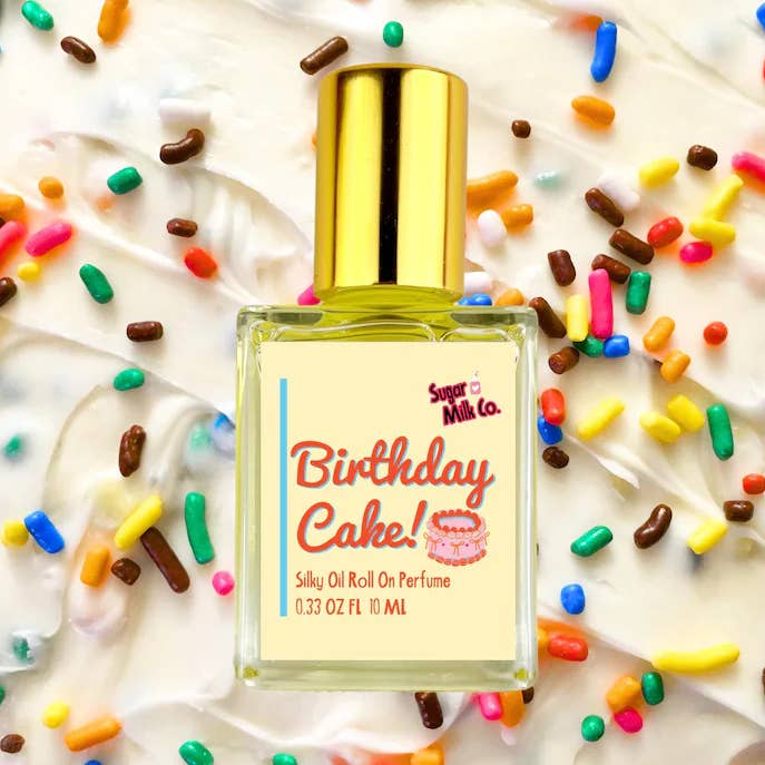 Olio profumato Birthday Cake Roll-On per la vendita all'ingrosso da parte di Sugar Milk Co.