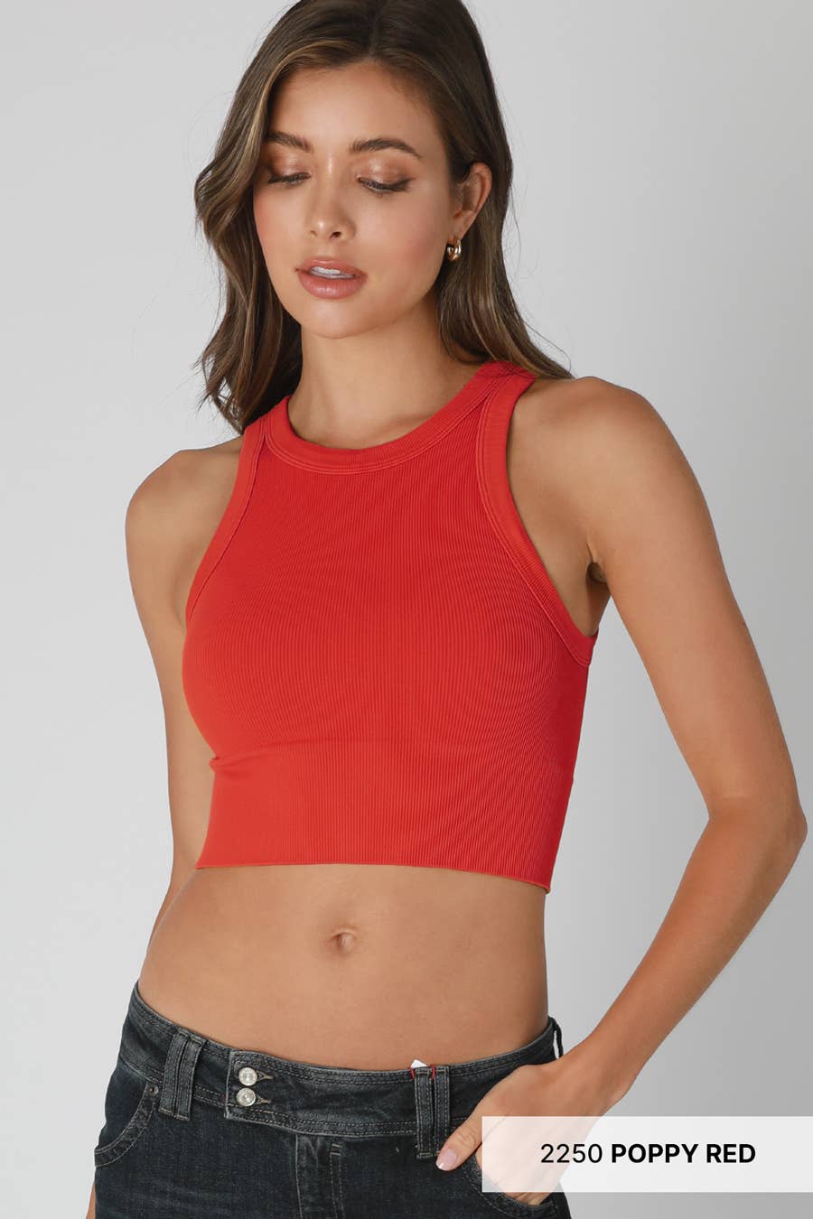 NIKIBIKI - Wholesale Gebreide top - Dames - NIKIBIKI NS8259 – Ribgebreid crop top met hoge hals10