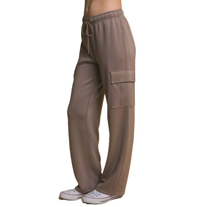 Mid Rise Cargo Sweatpants with Elastic Waist for wholesale by Blue Bunny Inc