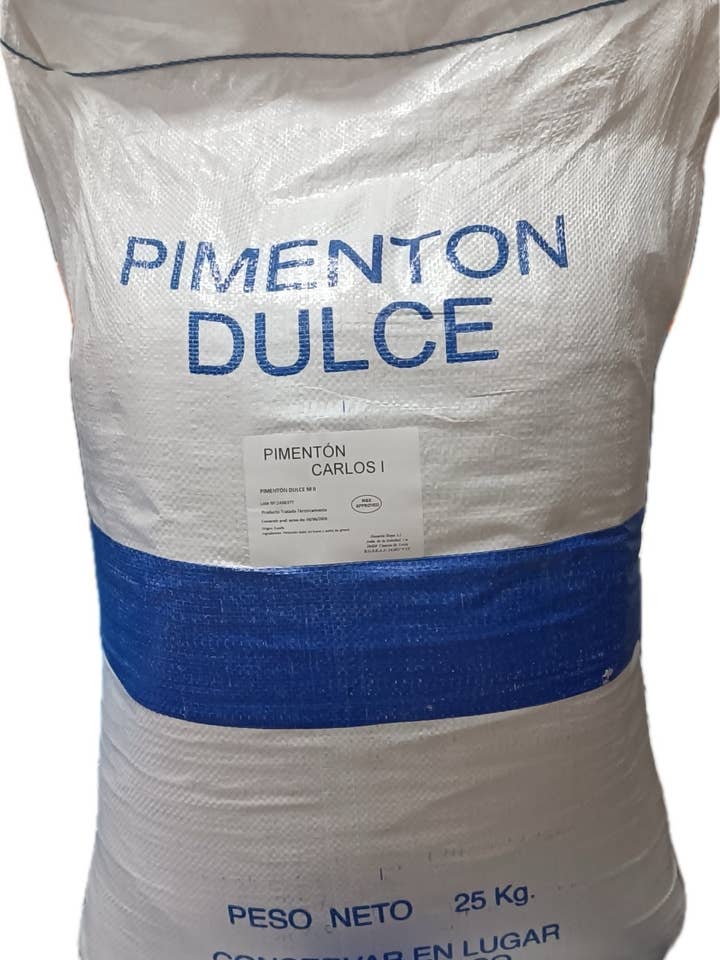 Carlos I Smoked Sweet Paprika Sack 25 Kg for wholesale by ORENCIO HOYO, S.L.