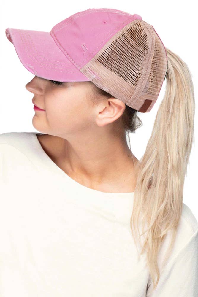 Hana - Wholesale Ponytail Cap - Women's - C.C Brand Mesh Back Ponytail Baseball Cap12