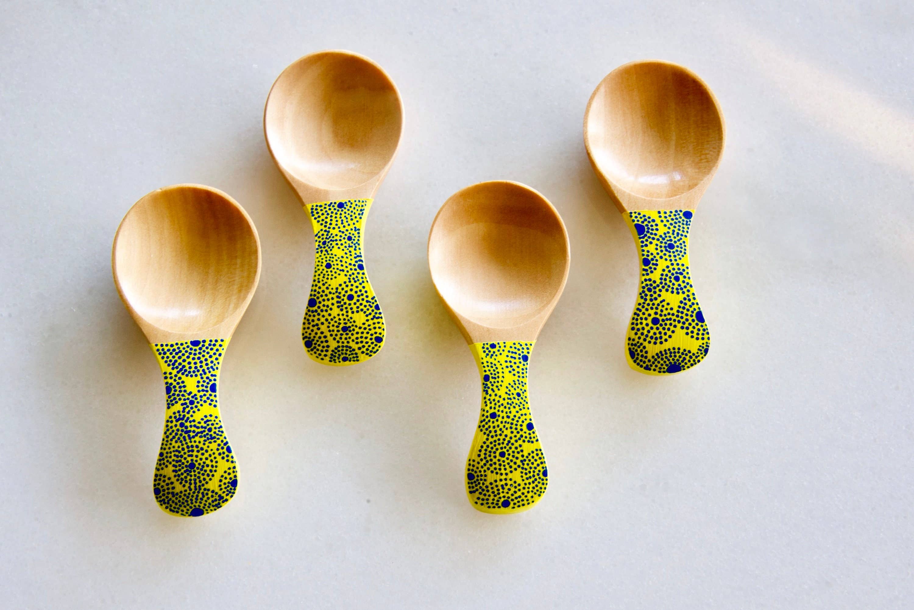 Oh The Places We Go Shop - Venta al por mayor Cuchara de cocina - Cucharas para especias Yellow Sun, cucharas para condimentos, cucharas para mojar