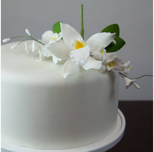 Global Sugar Art – wholesale Artificial flowers – Orchid Sugar Cake Flower Sprays, White Cymbidium Orchid Spray, by Global Sugar Art8