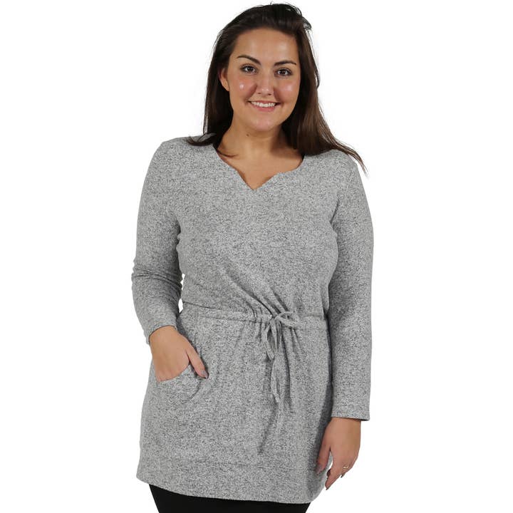 The Comfort Collection - The Tunic - Grey - Plus Size for wholesale by La Cera