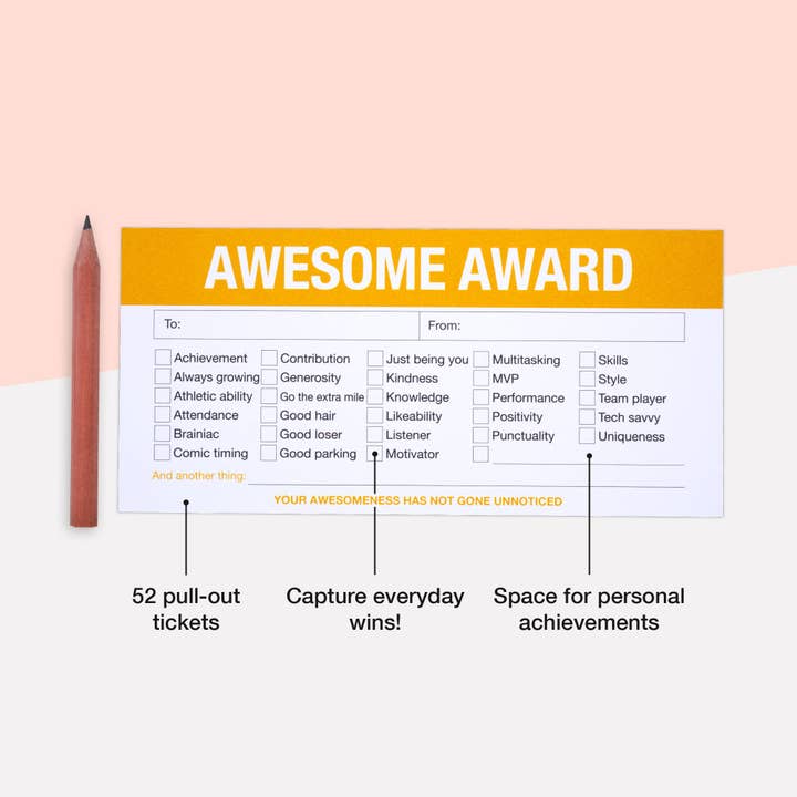 Cupidly - Wholesale Book - Adult - Little Ticket Book Of Awesome | Fun Recognition Cards