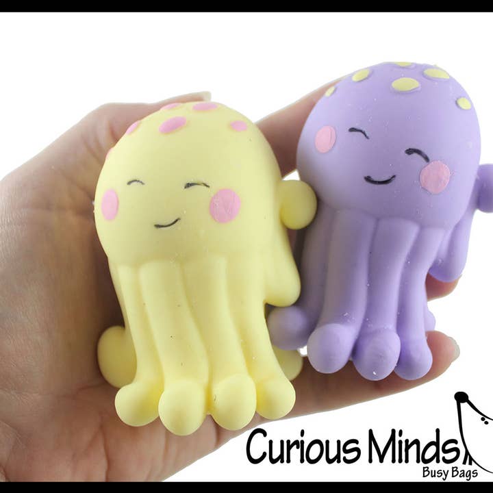 Curious Minds Toys - Vente Jouet mou – enfant et bébé - 1 boule anti-stress en forme de méduse remplie de crème pour chiens - Squishy3