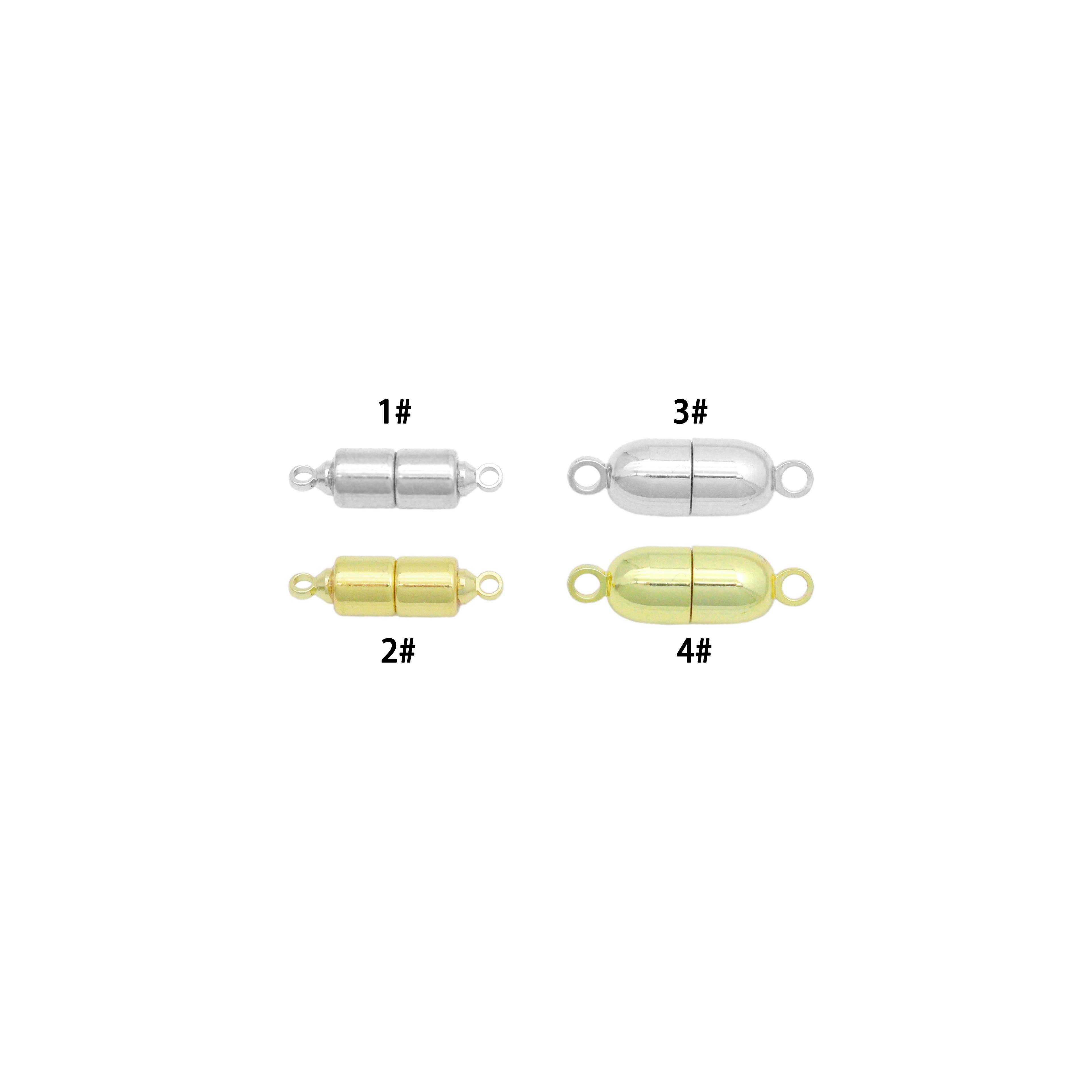 BestBeads&Beyond - Wholesale Clasp - Gold Silver Oval Capsule Shape Strong Magnetic Clasp, Sku#A494