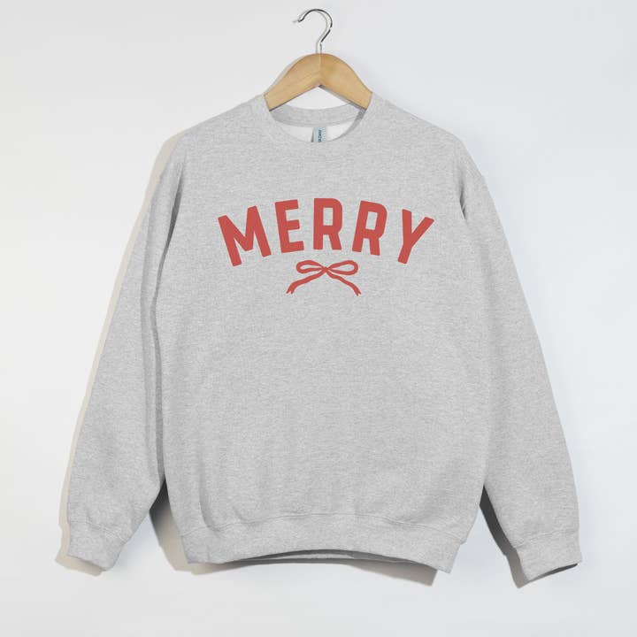 Hey Jude Graphic Tees - Wholesale Graphic Sweatshirt - Women's - Merry Christmas Bow Sweatshirt2