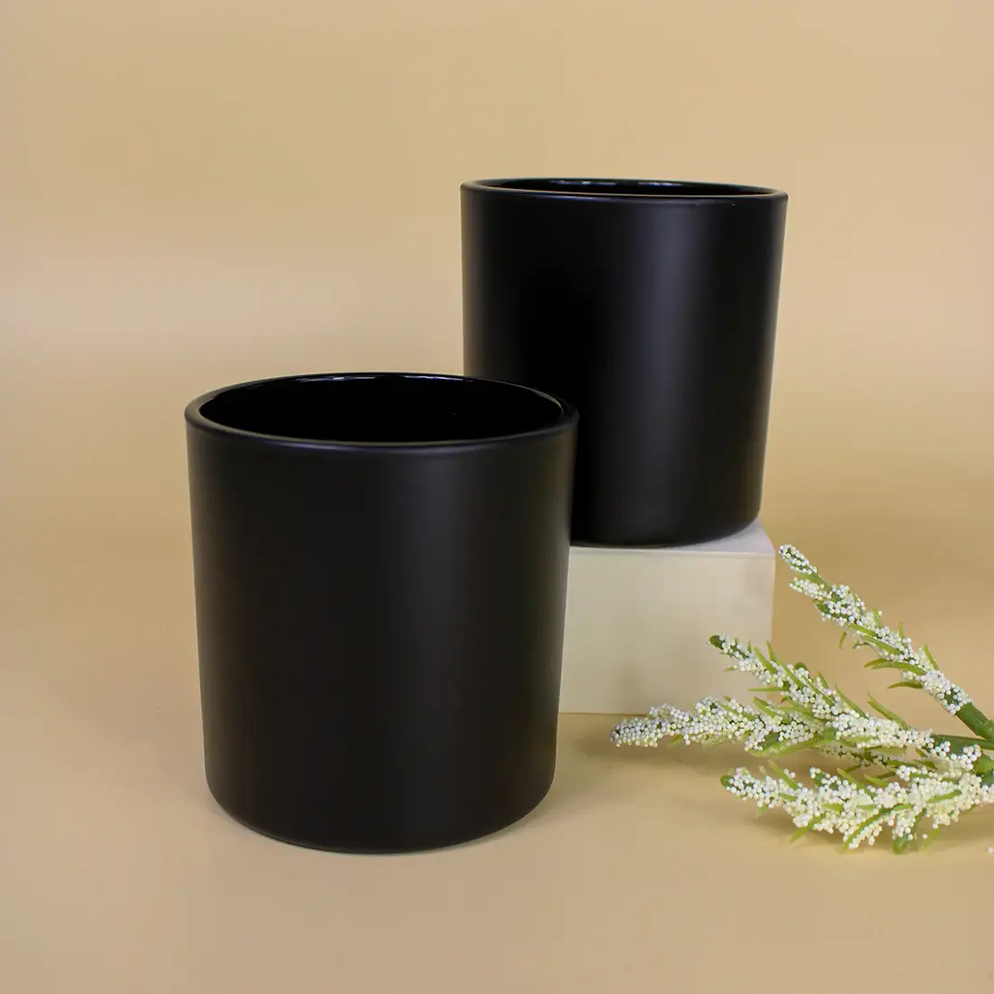 General Wax - Candle Making Supplies - Wholesale Candle Holder - 9.5 oz Monticiano Matte Black Candle Making Jar3