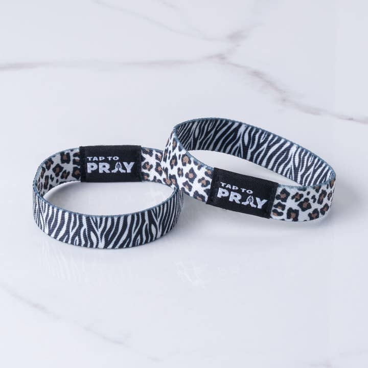 Tap To Pray® Wristband – Safari Zebra for wholesale by Versible