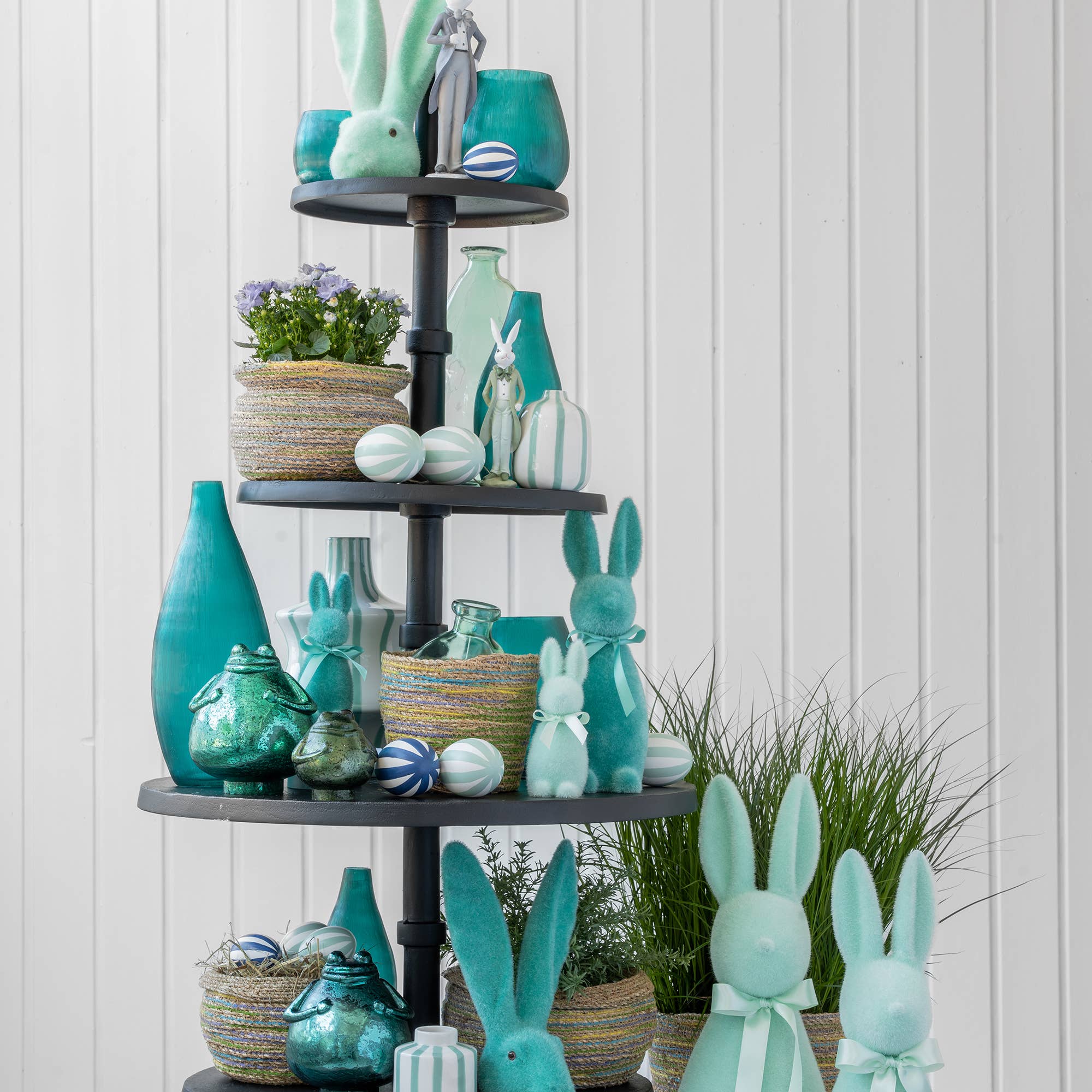 Vosteen - Wholesale Vase - Glass Vase Foggia, D9.5cm, H20cm, Turquoise2