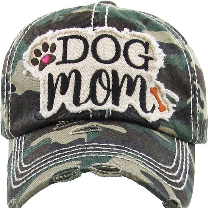 MiMi Wholesale - Wholesale Baseball Cap - Women's - KBV1140 "DOG MOM" Washed Vintage Premium Cotton Cap0