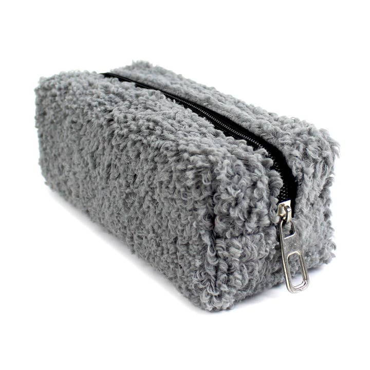 Grey Plush Pencil Case for wholesale by W&K
