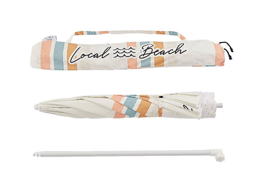 Local Beach - Wholesale Beach Umbrella - Retro Stripe Beach Umbrella4