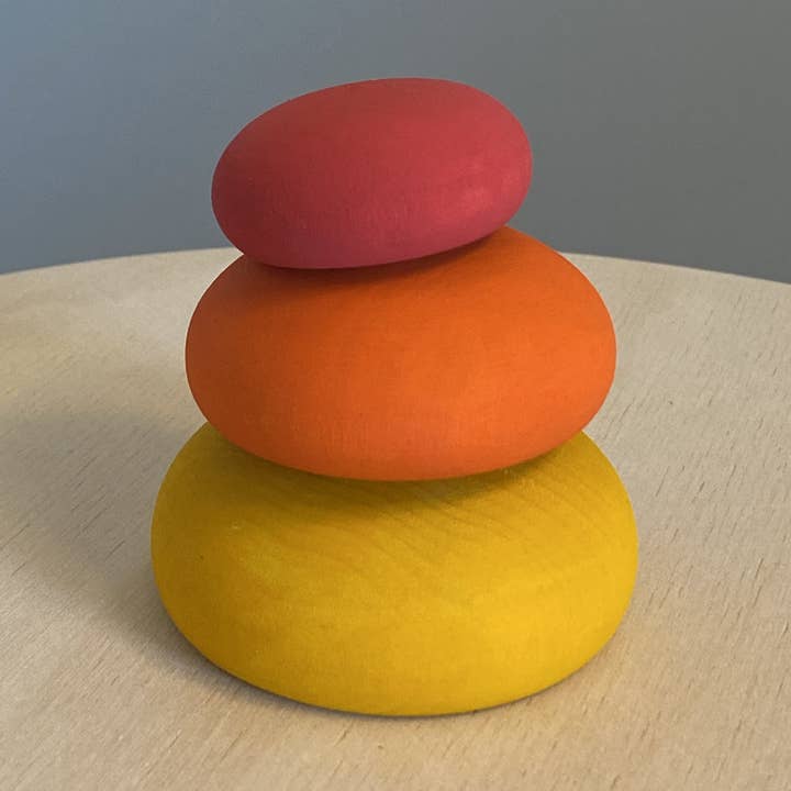 PoppyBabyCo - Wholesale Stacking Game - Wooden Stacking Pebbles0