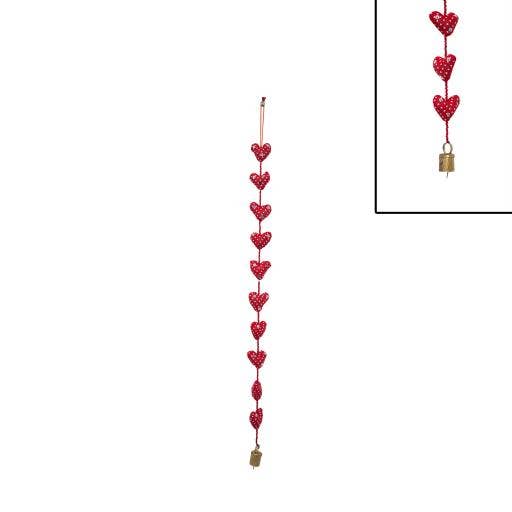 Zenn Wind Chimes 10 Hearts Red Burgundy Purple-019 for wholesale by International Gifts Ltd.