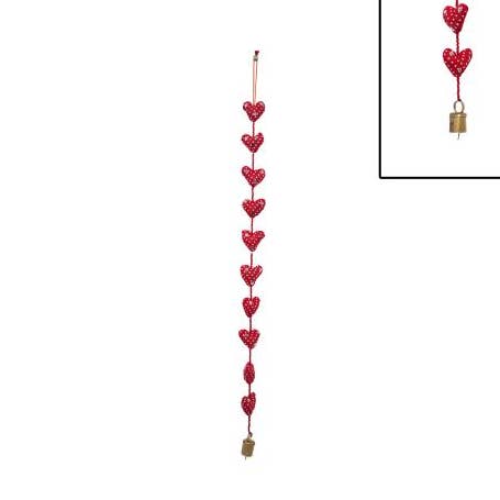 Zenn Wind Chimes 10 Hearts Red Burgundy Purple-019 for wholesale by International Gifts Ltd.