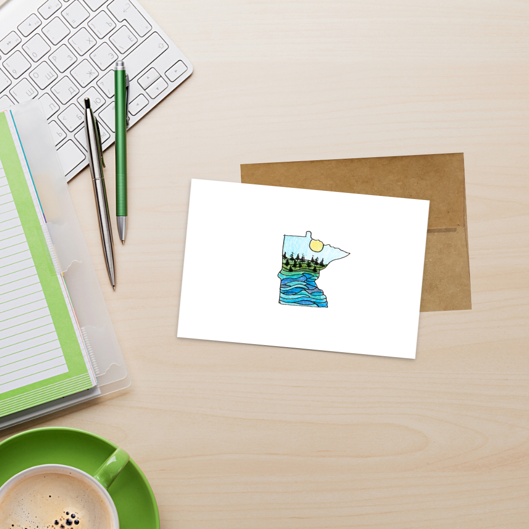 Kevin & Kaia – Großhandel Grußkarten für den Alltag – Minnesota Lakes & Trees — Grußkarte3