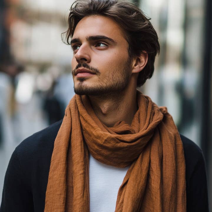menique - Wholesale Scarf - Men's - 100% Linen Scarf for Men5