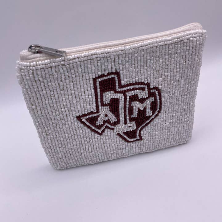 Adelia, LLC - Wholesale Coin Purse - Unisex - Texas A&M Aggies Beaded Coin Purse