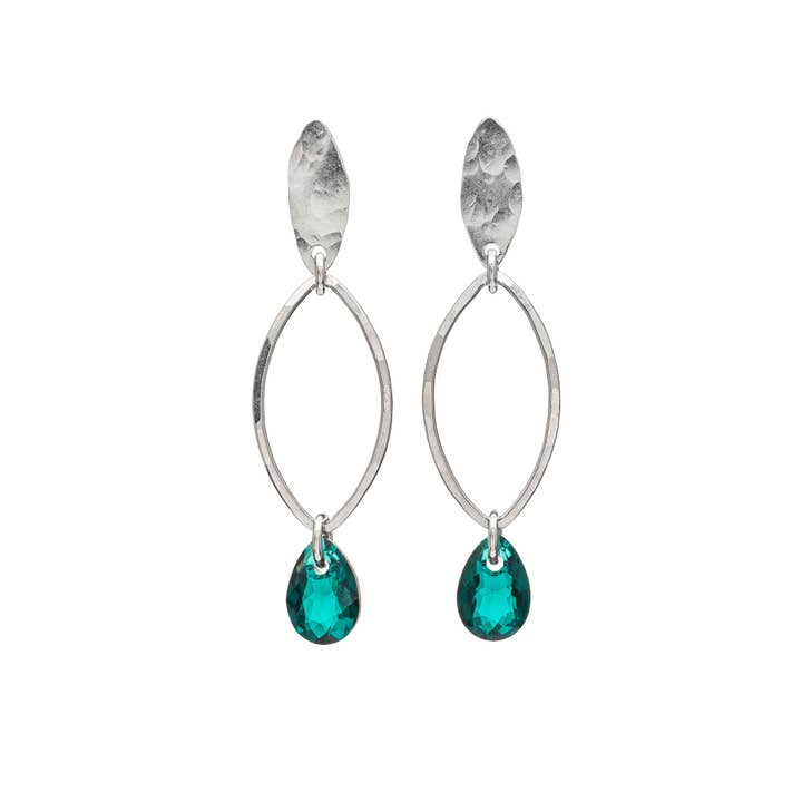 Kenda Kist Jewelry - Wholesale Dangle Earrings - Sequin Leaves Crystal Drop Earrings5