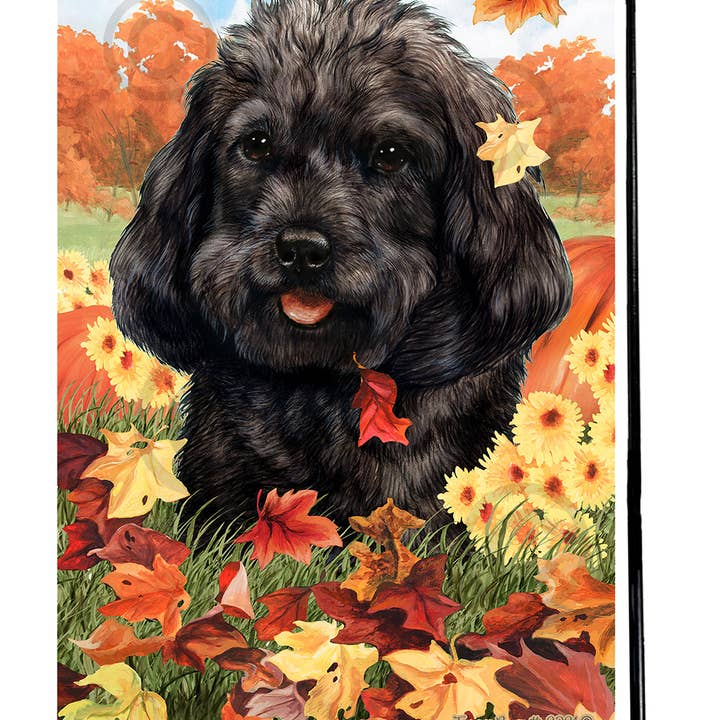 Pet Gifts USA, LLC – Engroshandel Flag – Cockapoo Sort Faldende Blade - Haveflag